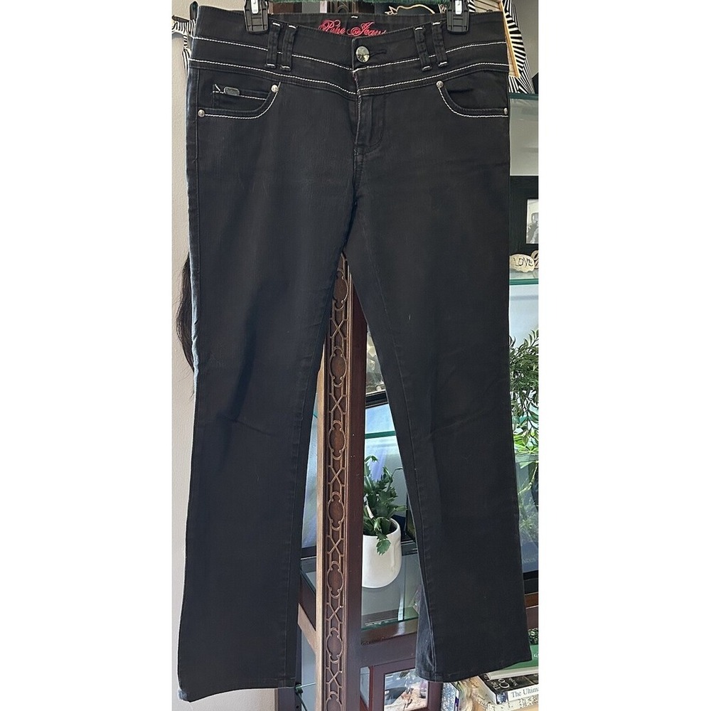 Pepe Jeans London Womens Black Straight Leg Low Rise Jeans Size 30 Houndstooth